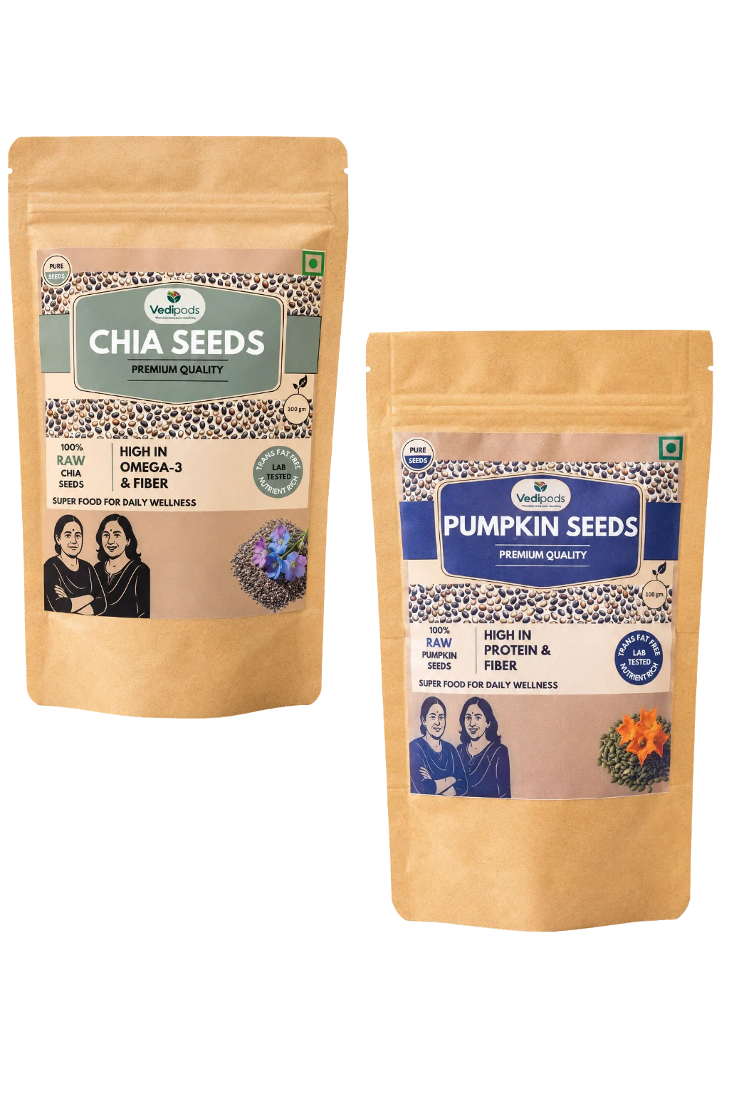 Chia Seed + Pumpkin Seed (100 gm each)